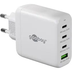 Goobay USB-CTM PD Multiport-Schnellladegerät (68 W) weiß - 3x USB-CTM-Anschlüsse (Power Delivery) und 1x USB-A-Anschluss (Quick Charge) - weiß