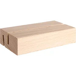 Kartenhalter aus Holz, Sockel für variables Stecksystem MODUL 105 mm | Buchenholz | gerader und schräger Einsteckschlitz