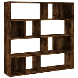 vidaXL Regal NA Bücherregal Raumteiler Räuchereiche 105x24x102 cm Spanische Wand Ra braun