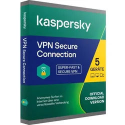 Kaspersky Secure Connection VPN 2025 | 5 Geräte - 1 Jahr | Sofortdownload + Produktschlüssel