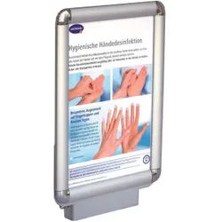 Prospekthalter für Bode Hygienetower, Mit Sichtfenster aus Plexiglas und Poster, Edelstahl, matt pulverbeschichtet