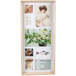 Monee Multirahmen , Naturfarben , Metall, Glas, Papier, Holzwerkstoff , rechteckig , 36.8x81x4 cm , Passepartout , Bilder & Rahmen, Bilderrahmen, Metallrahmen