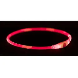 Flash Leuchthalsband 65 cm rot für Hunde 3 Stück