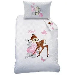 Disney Babybettwäsche Baby Flanell Wende Bettwäsche Disney Bambi 100 x 135 cm Biber, 1 teilig, Langlebig