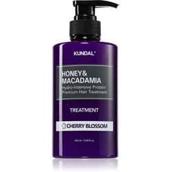 KUNDAL Honey & Macadamia Cherry Blossom intensive, feuchtigkeitsspendende Pflege für beschädigtes Haar 500 ml