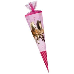 Nestler Schultüte Nestler Schultüte Pferdefreunde 3 85 cm 6-eckig Tüll/Textilborte