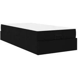 vidaXL Bett Bettgestell mit Matratze 2 pcs Schwarz Stoff (2-tlg) schwarz