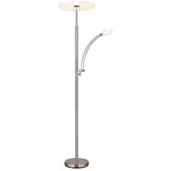 GLOBO LIGHTING LED Stehlampe, LED-Leuchtmittel fest verbaut, Kaltweiß, Warmweiß, Neutralweiß, Tageslichtweiß, Farbwechsel, Stehleuchte Deckenfluter Standlampe LED Leselampe CCT Touch dimmbar silberfarben