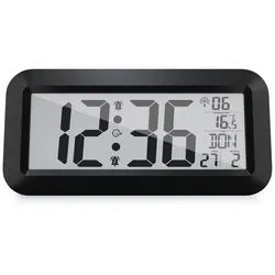Mebus Wecker 14116 Funk Wanduhr digital schwarz