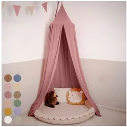 lilimaus Betthimmel Hochwertiger Baldachin Betthimmel für Baby- und Kinderbetten, Hochwertiger Betthimmel für Babybett, Kinderbett oder Kuschelecke rosa