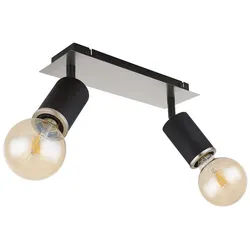 GLOBO LIGHTING Deckenleuchte, Leuchtmittel nicht inklusive, Deckenleuchte Strahler beweglich Wohnzimmerleuchte Wandlampe schwarz schwarz