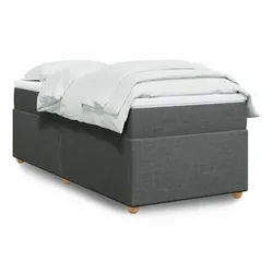 vidaXL Boxspringbett, Boxspringbett mit Matratze Dunkelgrau 80x200 cm Stoff