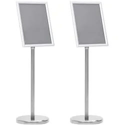 vidaXL Vitrine Plakatständer 2 pcs Silber 32,7 x 24 x 108 cm Aluminium (2-St) silberfarben