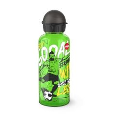 EMSA Teens Tritan Trinkflasche, 0,6 Liter, Hygienische Wasserflasche aus robustem Kunststoff, 1 Trinkflasche, Motiv: Fußball