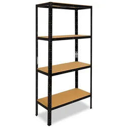 shelfplaza BLACK 200x80x30 cm Schwerlastregal in schwarz mit 4 Böden und 175 kg Traglast pro Boden