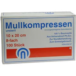 Mullkompressen ES 10x20 cm unsteril 8fac 100 St