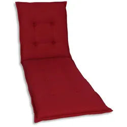 Xxxl Liegenauflage , Kirschrot , Textil , Uni , Füllung: Schaumstoff, Vlies , 60x7x190 cm , Oeko-Tex® Standard 100 , pflegeleicht, hochwertige Qualität, langlebig, für den Außenbereich geeignet, mittels Bändern zu befestigen, mittels Gurtband zu befestigen , Gartenmöbel, Gartenpolster & Auflagen, Liegenauflagen