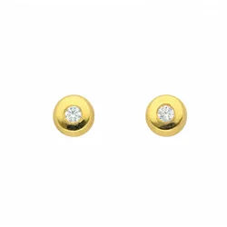 Adelia ́s Paar Ohrhänger Damen Goldschmuck, mit Zirkonia Goldschmuck für Damen goldfarben