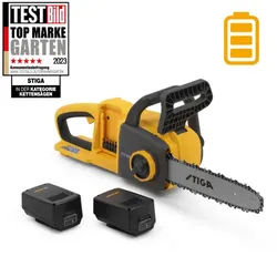 STIGA Akku-Kettensäge »300«, 20 V, Schwertlänge: 30 cm, 1000 W, inkl. 2 x 4 Ah Akkus - gelb