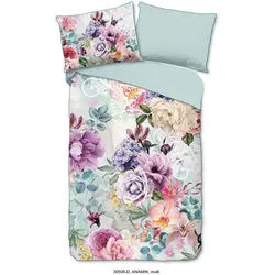 Bettwäsche , Multicolor , Textil , Blume , 140x200 cm , atmungsaktiv , Heimtextilien, Bettwäsche & Leintücher, Bettwäsche, Satin-Bettwäsche