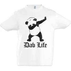 Urban Backwoods Print-Shirt Dab Life I Kinder T-Shirt Panda Bär Bear Thug Dance DJ MC Disco Club (1-tlg) Clubbing Party Hard Trance weiß 152/164