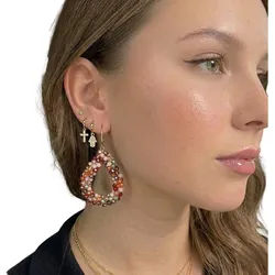 NEXORA Perlenohrringe Perlenohrringe Damen Boho Statement Tropfen Ohrringe (Paar, Paar), Perlenoptik, Tropfenform, goldfarbene Ohrhaken, leicht, elegant bunt
