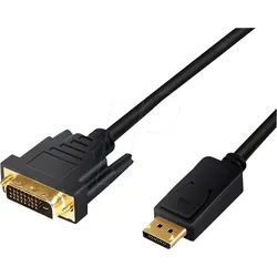 LOGILINK CV0131 - Displayport 1.2 Stecker auf DVI 24+1 Stecker, 1080p, 2 m