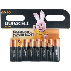 Duracell Plus Power Boost MN1500 Mignon AA Batterie 16er Blister 5000394176386