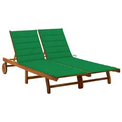 vidaXL Gartenliege 200 x 123 x 85 cm Doppelliege Gartenliege 2-Personen Sonnenliege Rolll grau