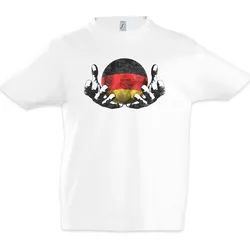 Urban Backwoods Print-Shirt Germany Football Magic Ball Kinder T-Shirt Deutsch Deutschland Fahne (1-tlg) German Deutsche Fußball Fussball weiß 98/104