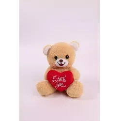 Teddybär mit Herz - 15 cm, hellbraun