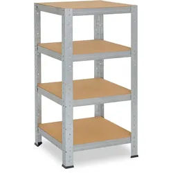 shelfplaza HOME 100x50x50 cm Schwerlastregal in verzinkt mit 4 Böden und 175 kg Traglast pro Boden