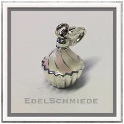 Edelschmiede925 Charm-Einhänger Edelschmiede925 Charm Anhänger in 925 Silber massiv Cupcake rosa