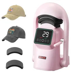 VEVOR Automatische Hut-Hitzepresse 2 Austauschbare Platten Touchscreen Rosa