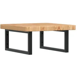 vidaXL Badezimmerspiegelschrank Waschtischplatte mit Halterung Stahl und Massivholz Eiche (1-St) braun|schwarz