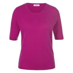 Pull col rond en laine vierge et cachemire Peter Hahn fuchsia
