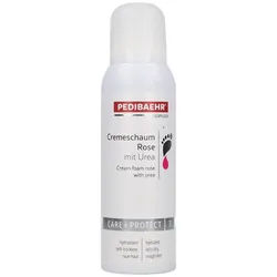 Pedibaehr Fußschaum Pedibaehr Fuß-Cremeschaum Rose 125ml für besonders trockene Haut, 1-tlg., mit Pfirsichkernöl, Hyaluronsäure und 10% Urea