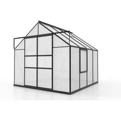 Xxxl Gewächshausbausatz , Schwarz , Metall, Kunststoff , 257x231.8x258 cm , Gartenzubehör, Garten- & Gewächshäuser