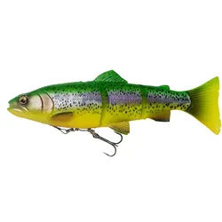 Savage Gear Kunstköder 4D Linethru Pulsetail Trout 20cm 102g Forellen Gummifisch sinkend grün
