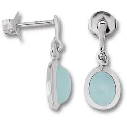 ONE ELEMENT Paar Ohrhänger Chalcedon Ohrringe Ohrhänger aus 925 Silber, Klassisch & stilvoll – ein Begleiter für viele Anlässe silberfarben