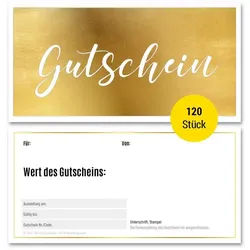 Frank Paperman Geschenkkarte Gutscheine & Terminkarten, Goldfolienprägung, Stempelfeld, 100 % Recyclingpapier, Geschenkgutschein, Danke, Geburtstag