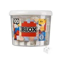 Blox - 100 4er Bausteine weiß - kompatibel mit bekannten Spielsteinen