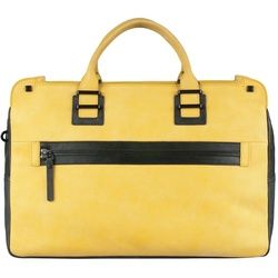 Piquadro TAU Doppelgriff-Laptoptasche mit Front-tasche yellow