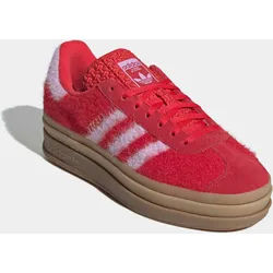 Sneaker ADIDAS ORIGINALS "GAZELLE BOLD", Damen, Gr. 39, better scarlet, bliss lila, gold metallic, Leder, Textil, Schuhe Sneaker
