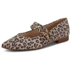 Les ballerines en cuir veau verni Paul Green beige