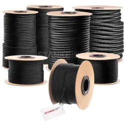 STANKE Seil Polypropylenseil 12mm - 30m Schwarz Wäscheleine für Balkon, Camping, Zeltschnur, Schwimmseil für Angeln, Wassersportarten schwarz 30 | Ø 12 mm