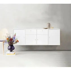 Hammel Furniture Sideboard Mistral, Hochwertig Schrank, hängend/stehend montierbar, mit Türen und Schubladen, B: 177 cm, anpassungsbar Designmöbel weiß