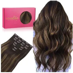LuxusKollektion Echthaar-Extension Extensions 16 Inch-120g 2 6 2 Balayage Dunkel Braun to Chestnut Braun