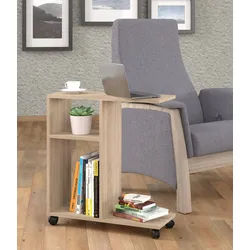 Raumhirsch Furniture Couchtisch Kaffeetisch, Laptoptisch, Beistelltisch auf Rollen (Maße 60 x 22 x 65 (H) cm, einfache Montage), mobil, pflegeleicht, praktisch