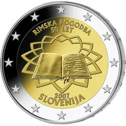 Slowenien 2007: 2 Euro-Gedenkmünze "50 Jahre Römische Verträge"